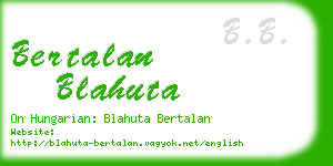 bertalan blahuta business card